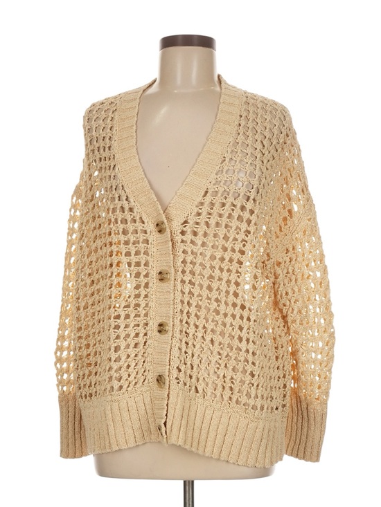 J. Crew Sweaters - J. Crew Montauk Relaxed Cardigan M Cream Fisherman Beach Coverup Summer Nautical